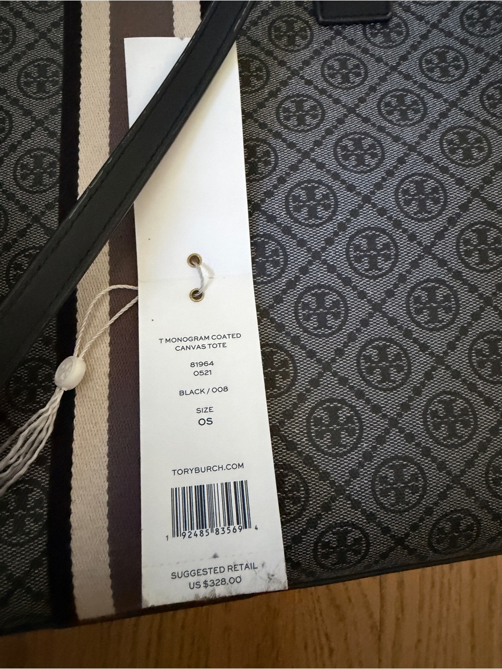 Tory Burch Gray T monogram zipper canvas tote - Picture 10 of 11